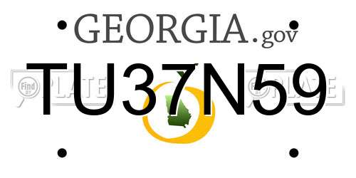 TU37N59 Georgia License Plate