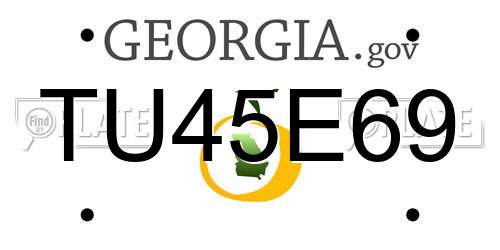 TU45E69 Georgia License Plate