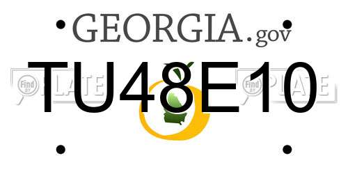TU48E10 Georgia License Plate