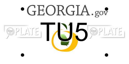 TU5 Georgia License Plate