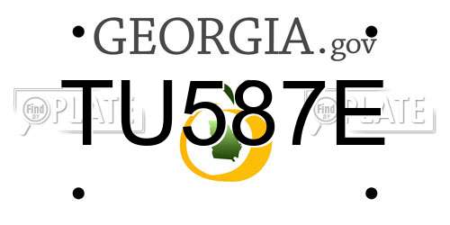 TU587E Georgia License Plate