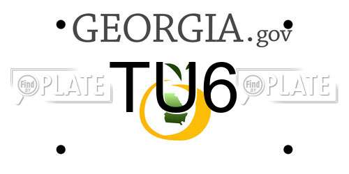 TU6 Georgia License Plate