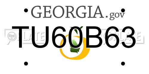 TU60B63 Georgia License Plate