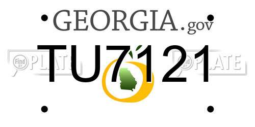 TU7121 Georgia License Plate