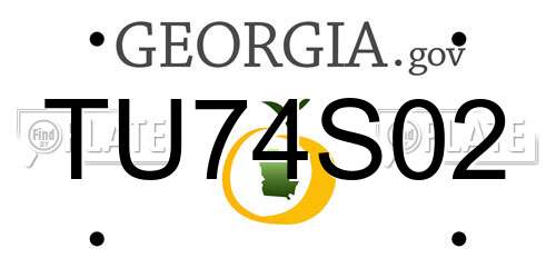 TU74S02 Georgia License Plate