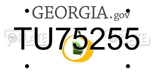 TU75255 Georgia License Plate
