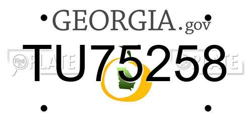 TU75258 Georgia License Plate