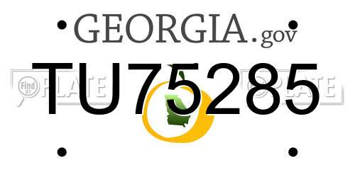 TU75285 Georgia License Plate