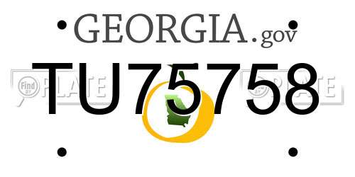 TU75758 Georgia License Plate