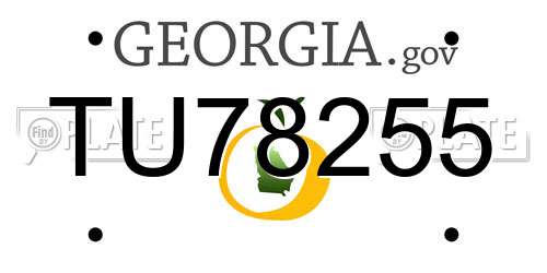 TU78255 Georgia License Plate