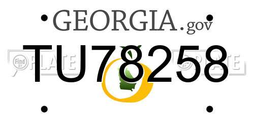 TU78258 Georgia License Plate