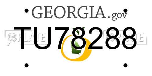 TU78288 Georgia License Plate