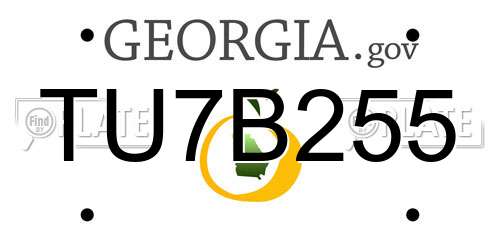 TU7B255 Georgia License Plate