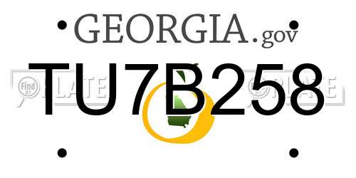 TU7B258 Georgia License Plate