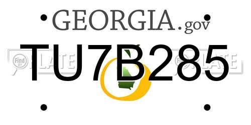 TU7B285 Georgia License Plate