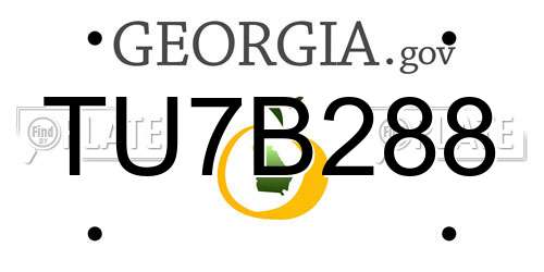 TU7B288 Georgia License Plate