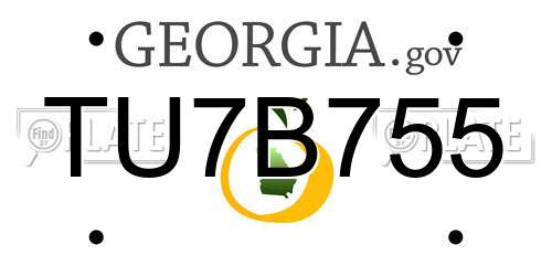 TU7B755 Georgia License Plate