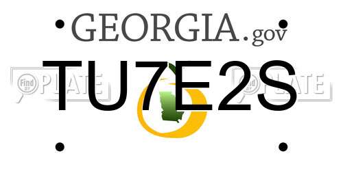 TU7E2S Georgia License Plate