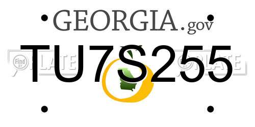 TU7S255 Georgia License Plate