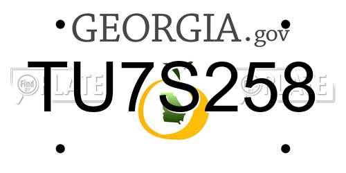 TU7S258 Georgia License Plate