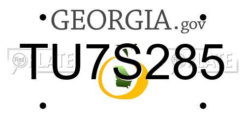 TU7S285 Georgia License Plate
