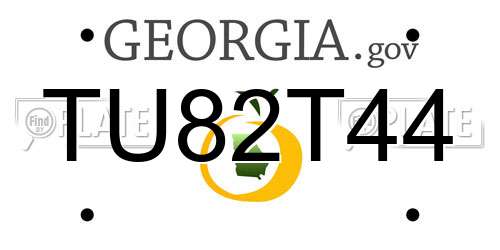 TU82T44 Georgia License Plate