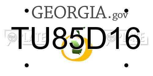 TU85D16 Georgia License Plate
