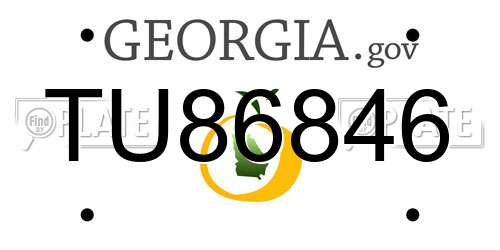 TU86846 Georgia License Plate