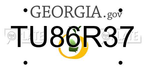 TU86R37 Georgia License Plate