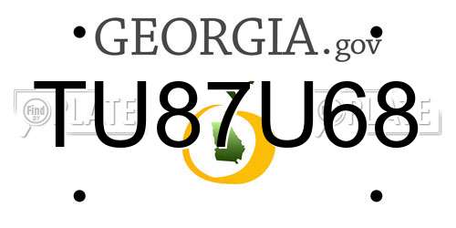 TU87U68 Georgia License Plate