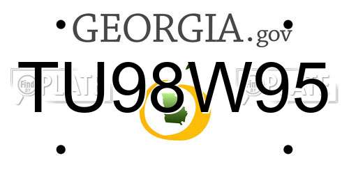 TU98W95 Georgia License Plate