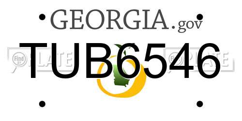 TUB6546 Georgia License Plate