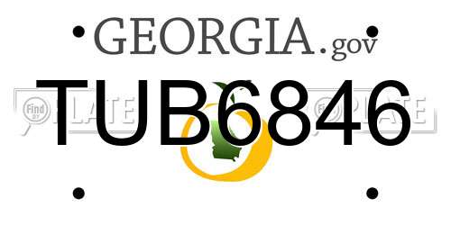 TUB6846 Georgia License Plate