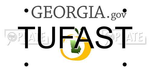 TUFAST Georgia License Plate