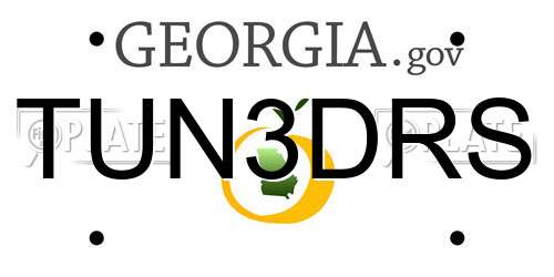 TUN3DRS Georgia License Plate