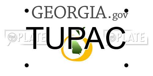 TUPAC Georgia License Plate