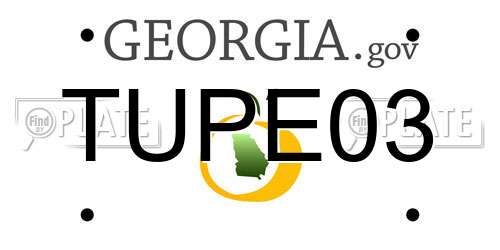 TUPE03 Georgia License Plate