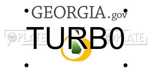 TURB0 Georgia License Plate