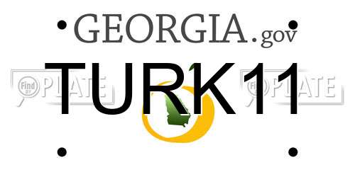 TURK11 Georgia License Plate