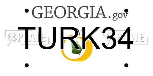 TURK34 Georgia License Plate