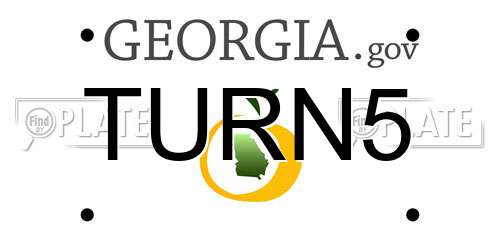 TURN5 Georgia License Plate