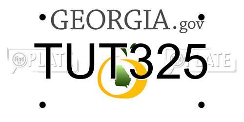TUT325 Georgia License Plate