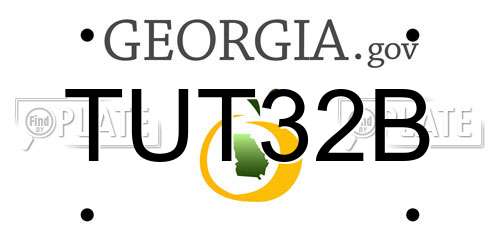 TUT32B Georgia License Plate