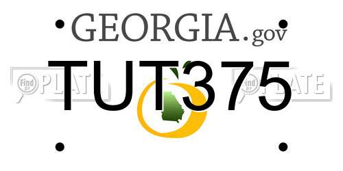 TUT375 Georgia License Plate