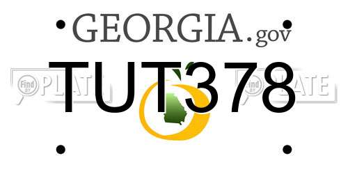 TUT378 Georgia License Plate