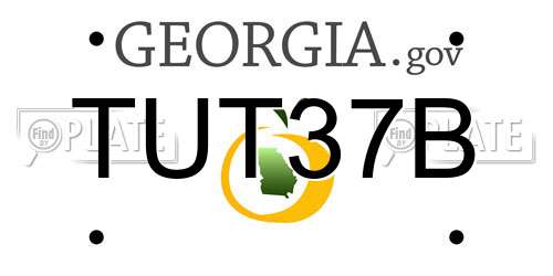 TUT37B Georgia License Plate