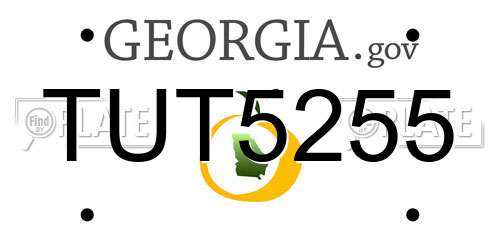 TUT5255 Georgia License Plate