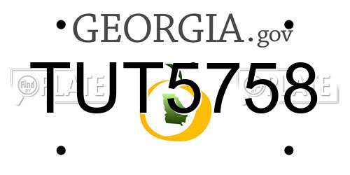 TUT5758 Georgia License Plate