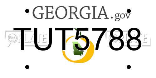 TUT5788 Georgia License Plate