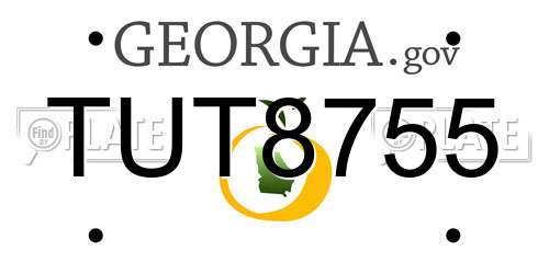 TUT8755 Georgia License Plate